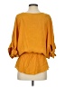 Bebe 100% Viscose Yellow 3/4 Sleeve Blouse Size S - photo 2