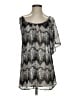 Unbranded 100% Polyester Silver Short Sleeve Blouse Size XS - photo 1