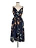 Hello Molly 100% Polyester Floral Blue Cocktail Dress Size 6 - photo 1