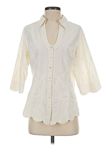 Soft Surroundings 3/4 Sleeve Button-Down Shirt (view 1)