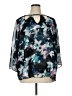 Jennifer Lopez 100% Polyester Floral Teal 3/4 Sleeve Blouse Size 1X - photo 1