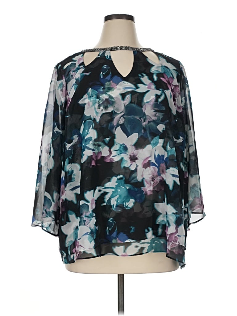 Pre-owned Jennifer Lopez 3/4 Sleeve Blouse In Teal