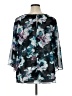 Jennifer Lopez 100% Polyester Floral Teal 3/4 Sleeve Blouse Size 1X - photo 2