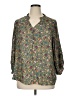 Democracy 100% Polyester Floral Green 3/4 Sleeve Blouse Size 1X - photo 1