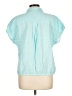 Talbots 100% Linen Teal Short Sleeve Blouse Size L - photo 2