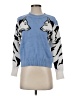 Minkpink Graphic Blue Pullover Sweater Size S - photo 1