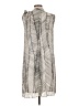 DKNY 100% Polyester Graphic Gray Casual Dress Size 12 - photo 2