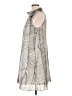 DKNY 100% Polyester Graphic Gray Casual Dress Size 12 - photo 5
