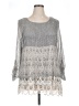 Krazy Kat Silver 3/4 Sleeve Blouse Size XL - photo 1