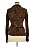 DKNY Animal Print Brown Long Sleeve Blouse Size XL - photo 2