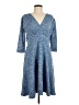 Karina Chevron-herringbone Blue Casual Dress Size Med - Lg - photo 1