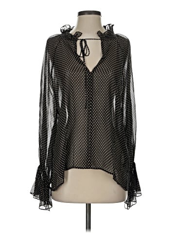Nili Lotan Long Sleeve Silk Top (view 1)