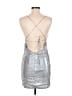 A'gaci 100% Polyester Metallic Silver Cocktail Dress Size M - photo 2