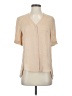 Theory 100% Silk Tan Short Sleeve Silk Top Size P (petite) - photo 1