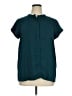 Simply Vera Vera Wang 100% Polyester Solid Teal Short Sleeve Blouse Size XL - photo 1