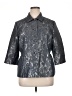 Alfred Dunner Metallic Silver 3/4 Sleeve Button-Down Shirt Size 14 - photo 1
