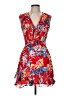 Saloni Print Red Cocktail Dress Size 6 - photo 1