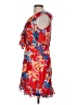Saloni Print Red Cocktail Dress Size 6 - photo 5