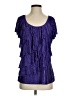 New Directions Purple Short Sleeve Blouse Size S - photo 1