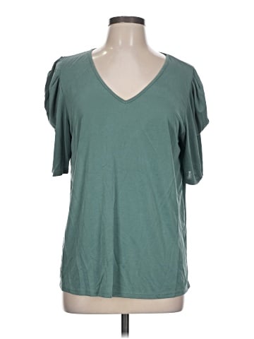 Green Envelope Short Sleeve Top (view 1)
