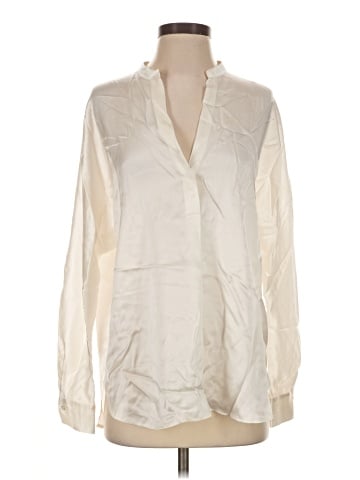 Vince. Long Sleeve Silk Top (view 1)