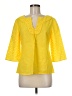 Tabitha 100% Cotton Yellow 3/4 Sleeve Blouse Size 6 - photo 1