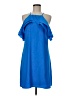 Nicole Miller 100% Polyester Solid Blue Casual Dress Size 6 - photo 1