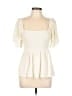 Bobi 100% Cotton Ivory Short Sleeve Top Size M - photo 1
