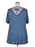 Paper Tee Blue Short Sleeve Blouse Size 2X - photo 2