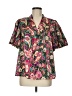 Entro 100% Polyester Paisley Pink Short Sleeve Blouse Size M - photo 1