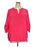Chaus 100% Polyester Pink 3/4 Sleeve Blouse Size 2X - photo 1