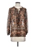 Democracy 100% Polyester Brown 3/4 Sleeve Blouse Size S - photo 1