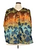 Denim 24/7 100% Polyester Paisley Blue 3/4 Sleeve Blouse Size 22W - photo 1
