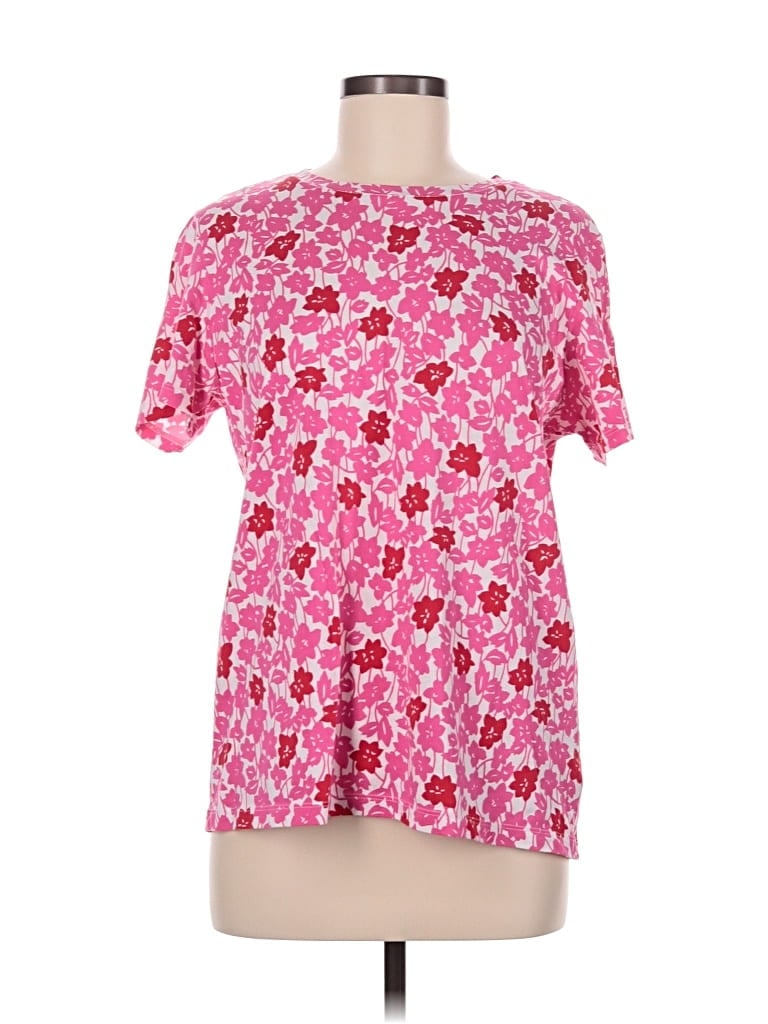 Pre-owned Lands' End Short Sleeve T-shirt In Pink