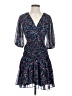 Ted Baker London 100% Polyester Floral Blue Cocktail Dress Size 2 (0) - photo 1