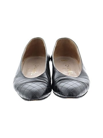 Chanel Quilted Cap Toe Leather Ballet Flats (view 2)