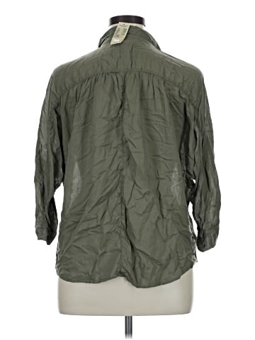 American Eagle Outfitters 3/4 Sleeve Button-Down Shirt (view 2)