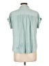 Rose + Olive Teal Short Sleeve Blouse Size L - photo 2