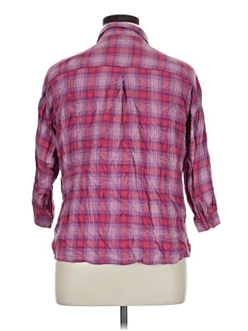 American Eagle Outfitters 3/4 Sleeve Button-Down Shirt (view 2)