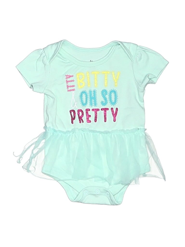 Pre-owned Assorted Brands Babies' Short Sleeve Onesie In Teal