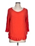 Gap 100% Viscose Red 3/4 Sleeve Blouse Size L - photo 1