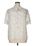 Pleione 100% Polyester Stars Ivory Short Sleeve Blouse Size XL - photo 1