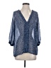Joie 100% Silk Floral Blue 3/4 Sleeve Silk Top Size S - photo 1