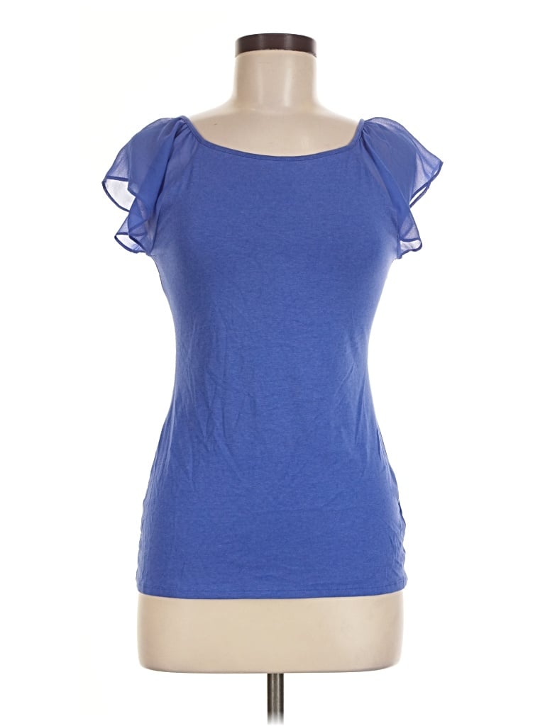 Pre-owned Express Short Sleeve Top Blue Sweetheart Neckline Tops