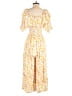 Lush 100% Rayon Yellow Jumpsuit Size S - photo 2