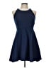 Enough About Me Solid Blue Cocktail Dress Size L - photo 1