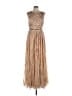 Mac Duggal 100% Polyester Metallic Gold Cocktail Dress Size 10 - photo 1