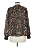 Old Navy 100% Polyester Floral Black Long Sleeve Blouse Size M - photo 2