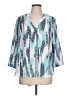 a.n.a. A New Approach 100% Polyester Teal 3/4 Sleeve Blouse Size L - photo 1