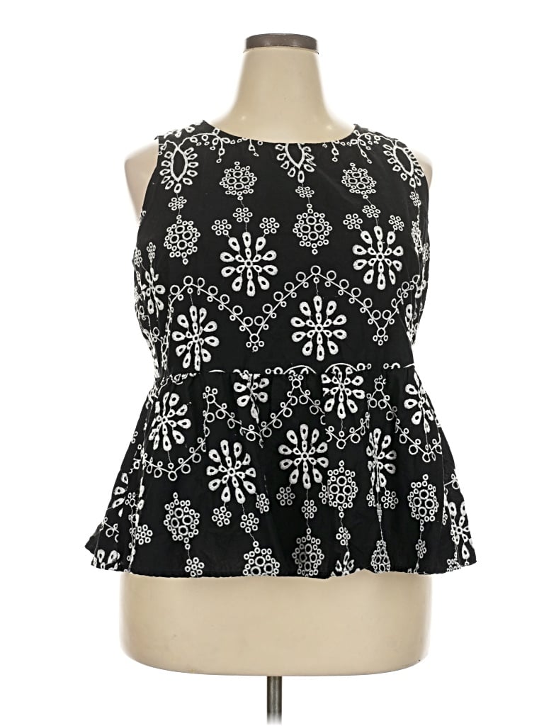 Pre-owned Lane Bryant Tank Top Black Halter Neckline Tops